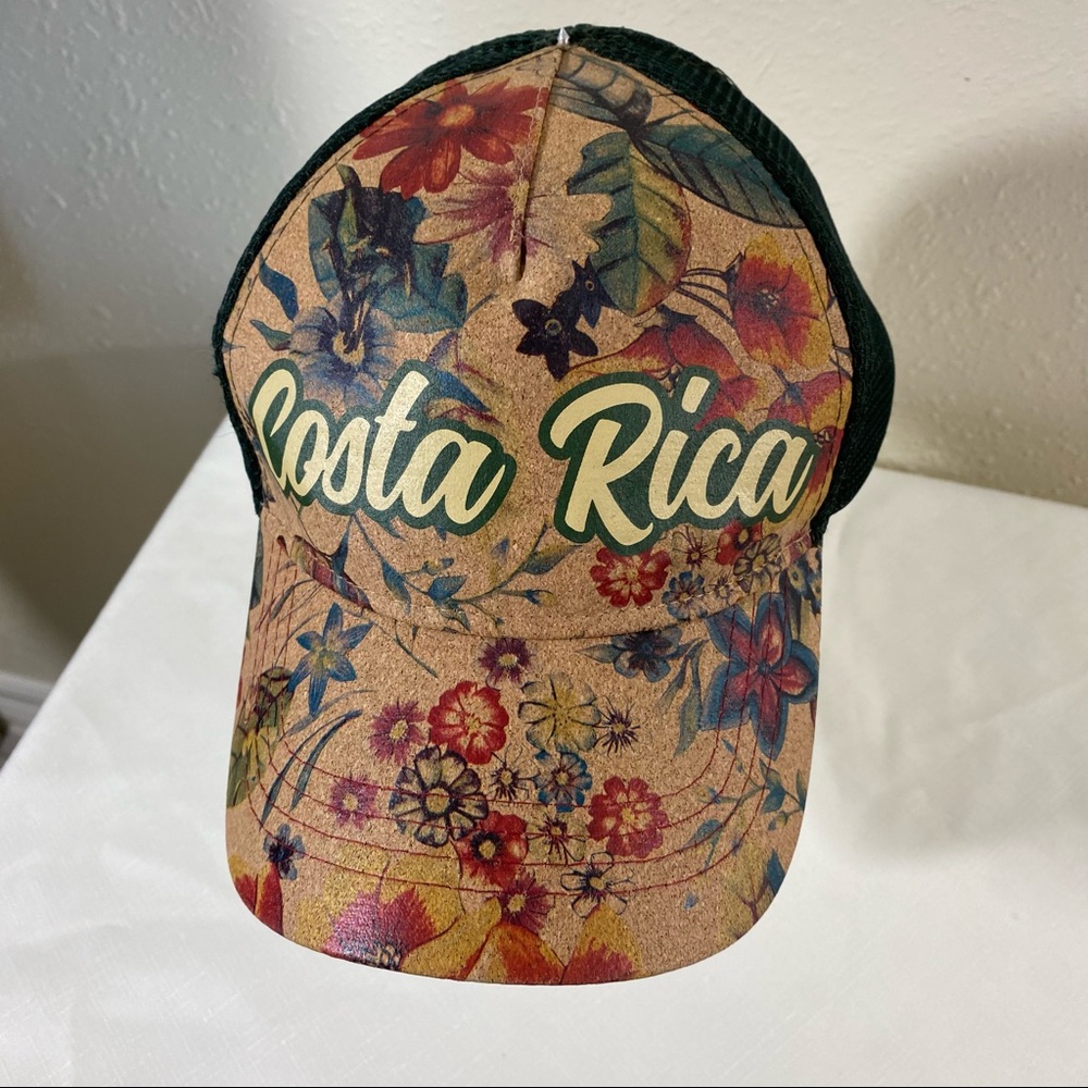 Costa Rica Ball Cap Floral Faux Leather by Morpho